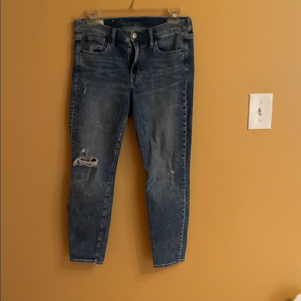 GAP Mid Rise True Skinny Ankle Jeans - Blue